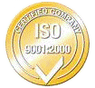 A badge for an ISO Certified Company.